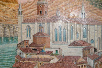 Detalle mural en Hotel NH Delta de Tudela, Navarra